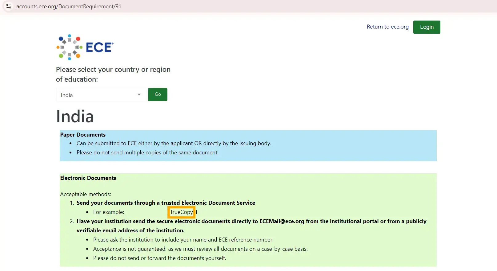 ECE transcripts by truecopy